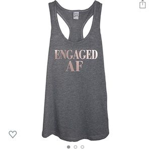 Rose gold engaged af  racer back tank